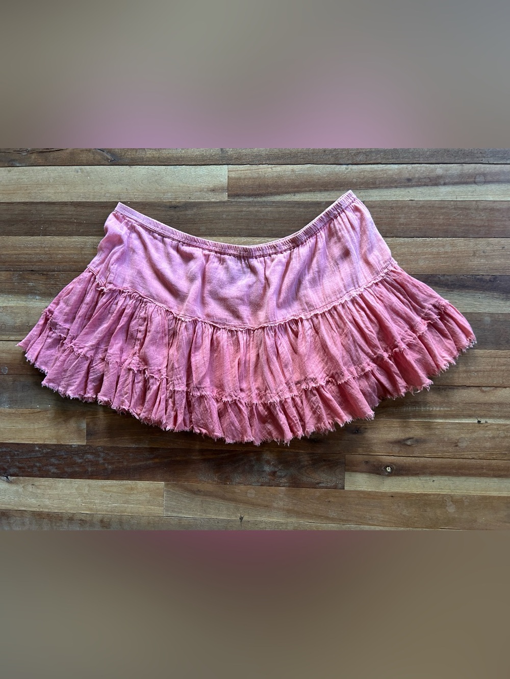 Derek Heart Pink Teired Layered Ruffle Mini Skirt